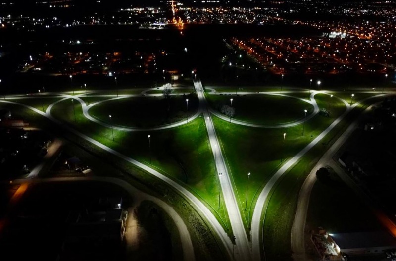 Nueva iluminacin LED en el acceso a Olavarra por Ruta 226